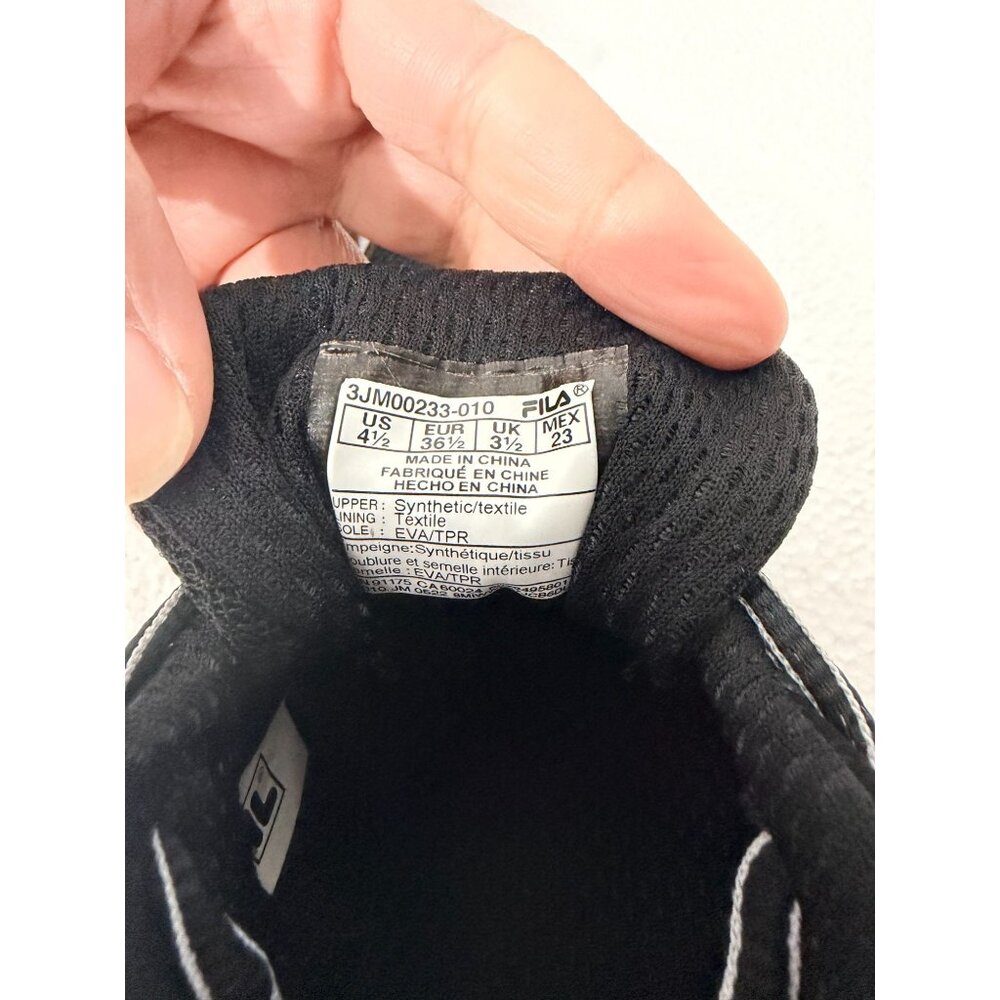 Fila Kids Trail Running Shoes Black Size 4.5 US Lace-Up Mesh Breathable Design D - Picture 5 of 12